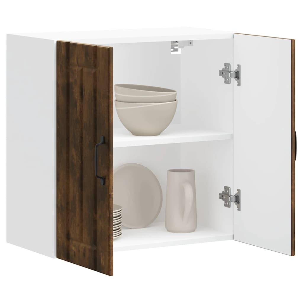 Vidaxl keukenbovenkast lucca bewerkt hout gerookt eikenkleurig