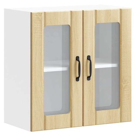 Vidaxl keukenbovenkast met glazen deur lucca bewerkt hout sonoma eikenkleur
