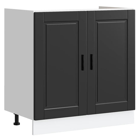 Vidaxl spoelbakonderkast porto 80x46x81,5 cm bewerkt hout zwart