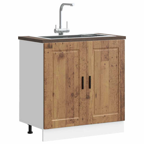 Vidaxl spoelbakonderkast porto 80x46x81,5 cm bewerkt hout oud hout