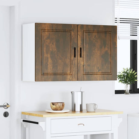 Vidaxl keukenbovenkasten 2 st porto bewerkt hout gerookt eikenkleurig