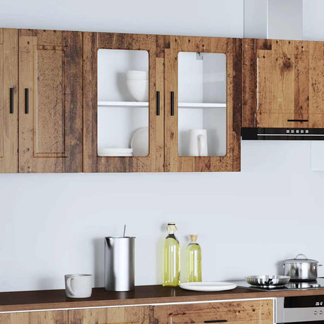Vidaxl keukenbovenkast met glazen deur porto oud houtkleurig