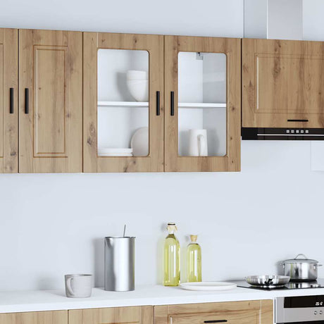 Vidaxl keukenbovenkast met glazen deur porto artisanaal eikenkleur