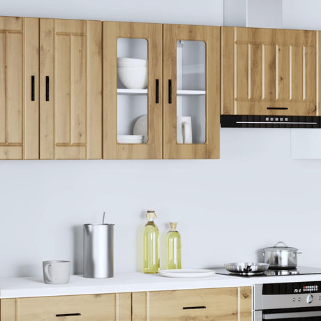 Vidaxl keukenbovenkast met glazen deur porto artisanaal eikenkleur
