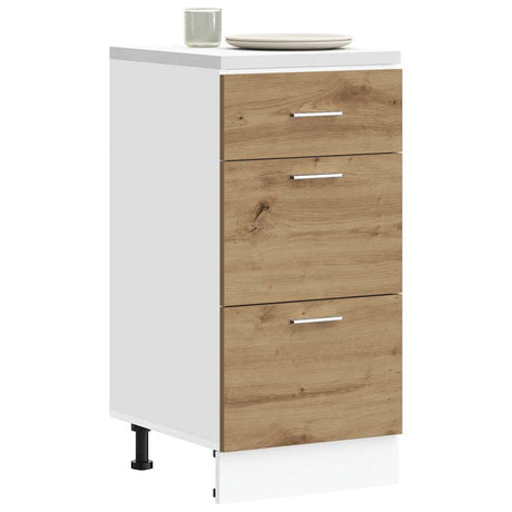 Vidaxl onderkast lyon 40x46x81,5 cm bewerkt hout artisanaal eikenkleur
