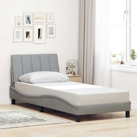 Vidaxl bedframe zonder matras hanko 80x200 cm stof lichtgrijs