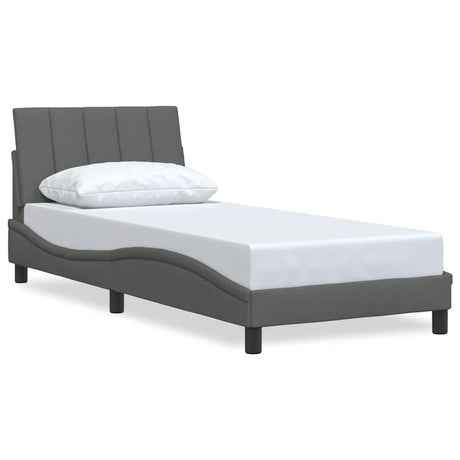 Vidaxl bedframe zonder matras hanko 80x200 cm stof donkergrijs
