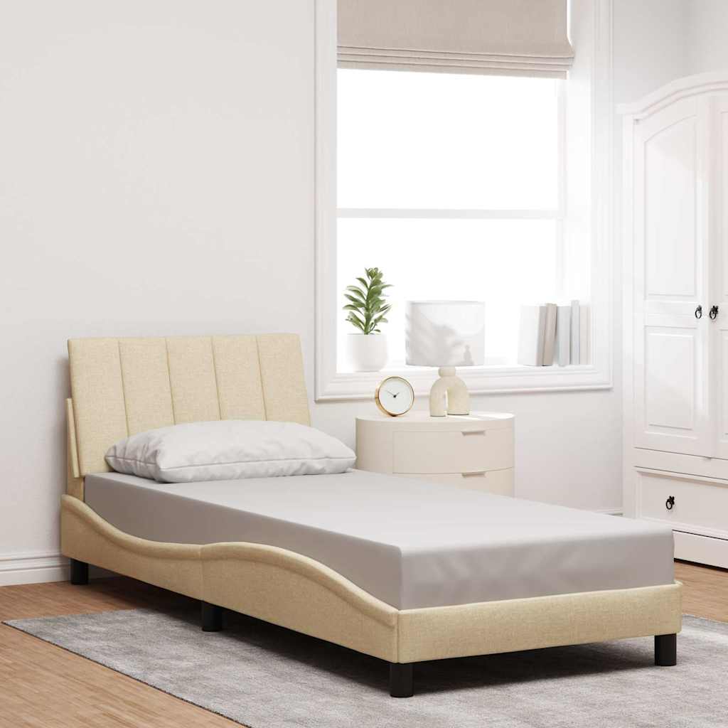 Vidaxl bedframe zonder matras hanko 90x200 cm stof crèmekleurig