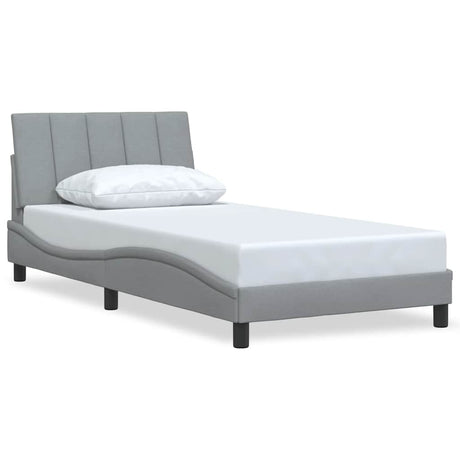 Vidaxl bedframe zonder matras hanko 100x200 cm stof lichtgrijs