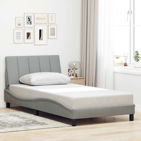Vidaxl bedframe zonder matras hanko 100x200 cm stof lichtgrijs