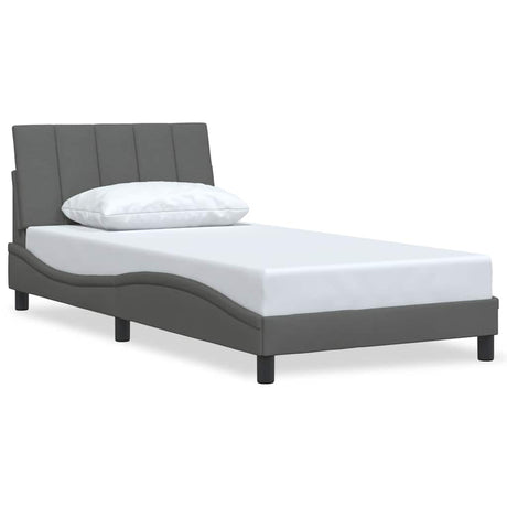 Vidaxl bedframe zonder matras hanko 100x200 cm stof donkergrijs