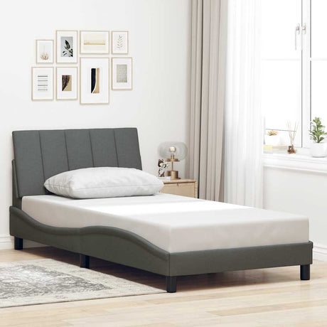 Vidaxl bedframe zonder matras hanko 100x200 cm stof donkergrijs