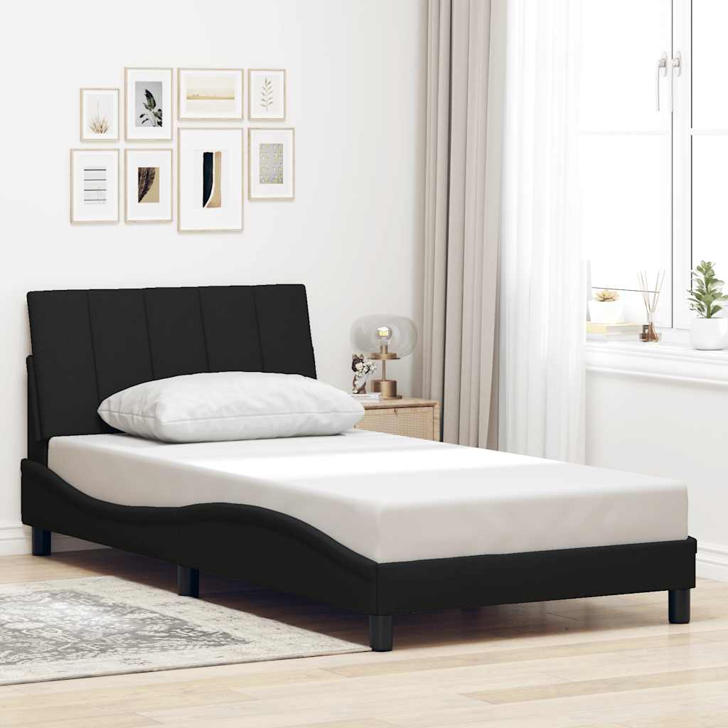Vidaxl bedframe zonder matras hanko 100x200 cm stof zwart