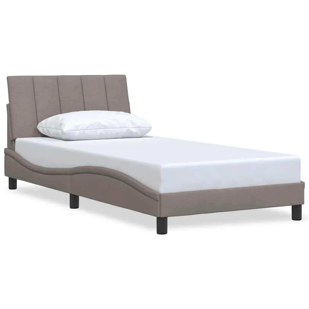 Vidaxl bedframe zonder matras hanko 100x200 cm stof taupe