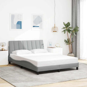 Vidaxl bedframe zonder matras hanko stof lichtgrijs 140x190 cm