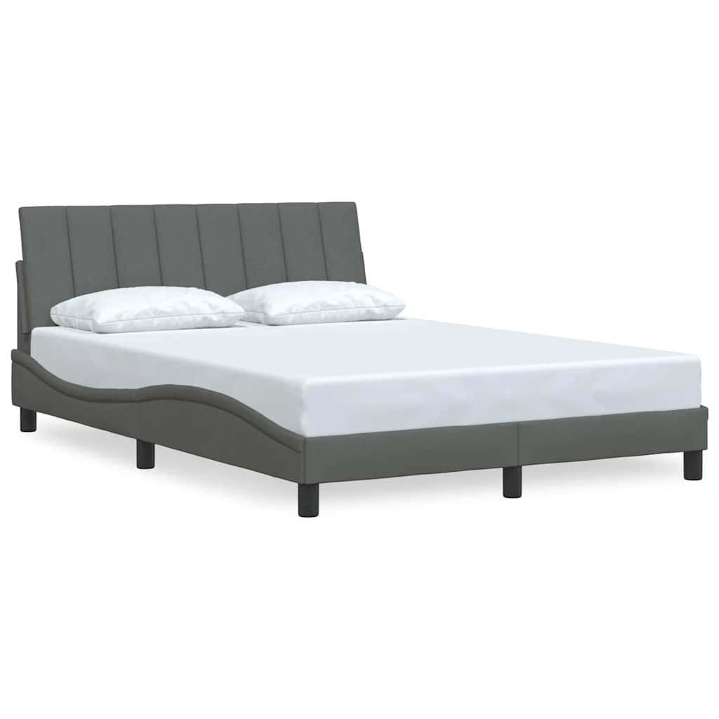Vidaxl bedframe zonder matras hanko stof donkergrijs 140x200 cm