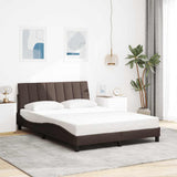 Vidaxl bedframe zonder matras hanko stof donkerbruin 140x200 cm