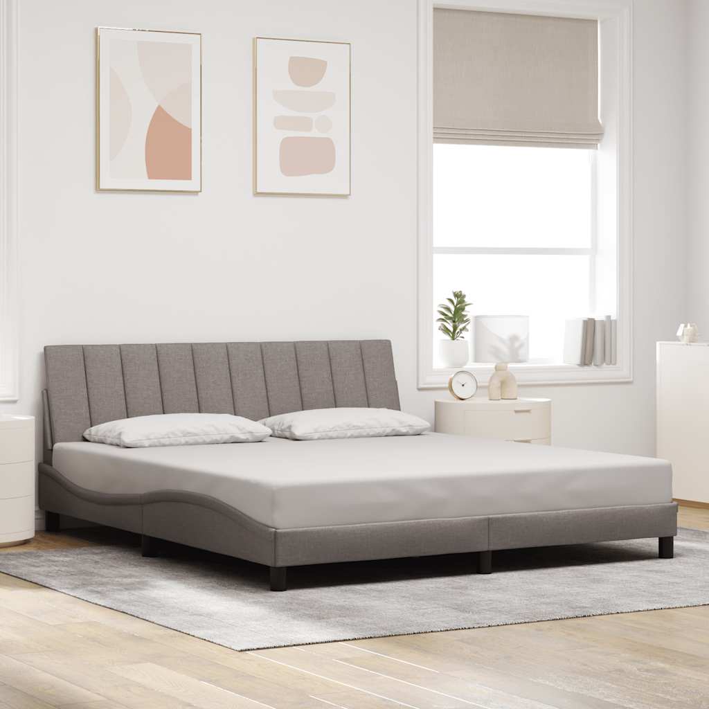 Vidaxl bedframe zonder matras hanko stof taupe 180x200 cm