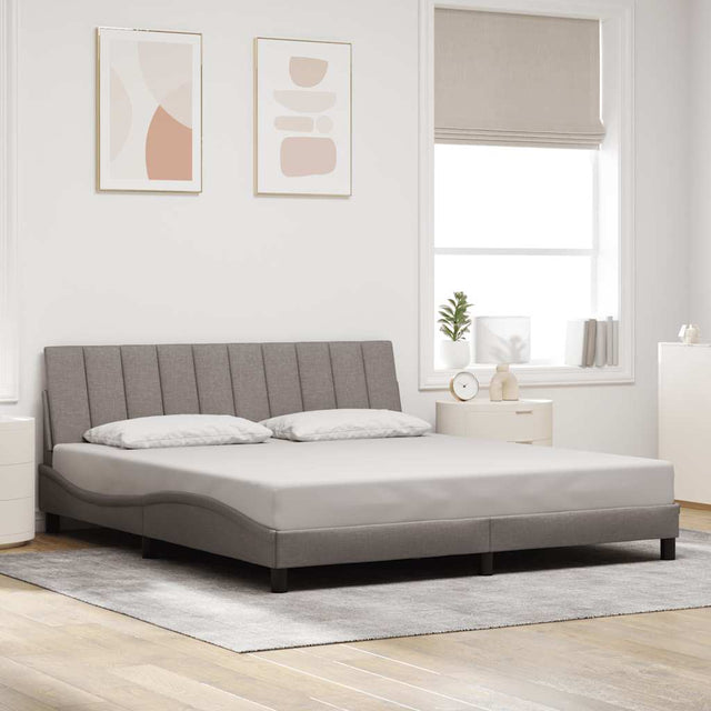Vidaxl bedframe zonder matras hanko stof taupe 180x200 cm
