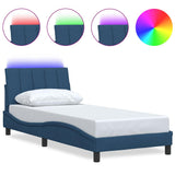 Vidaxl bedframe zonder matras hanko 80x200 cm stof blauw
