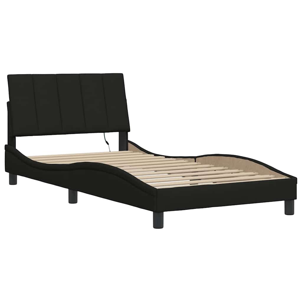 Vidaxl bedframe zonder matras hanko 100x200 cm stof zwart