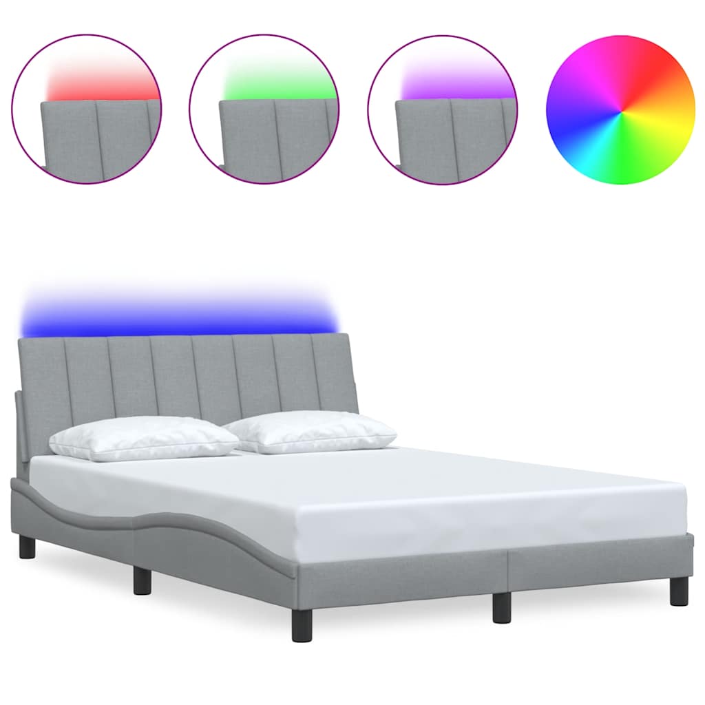 Vidaxl bedframe zonder matras hanko 120x200 cm stof lichtgrijs