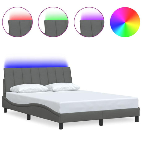 Vidaxl bedframe zonder matras hanko 120x200 cm stof donkergrijs