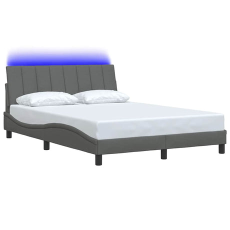 Vidaxl bedframe zonder matras hanko 120x200 cm stof donkergrijs