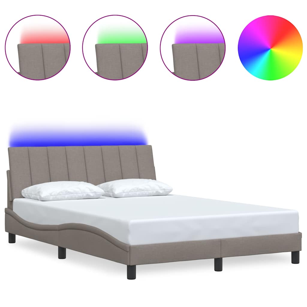 Vidaxl bedframe zonder matras hanko 120x200 cm stof taupe
