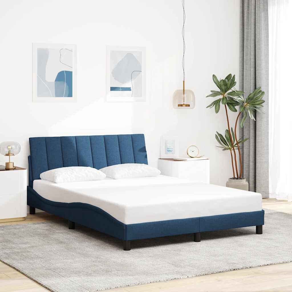 Vidaxl bedframe zonder matras hanko 120x200 cm stof blauw