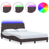 Vidaxl bedframe zonder matras hanko stof donkerbruin 140x200 cm