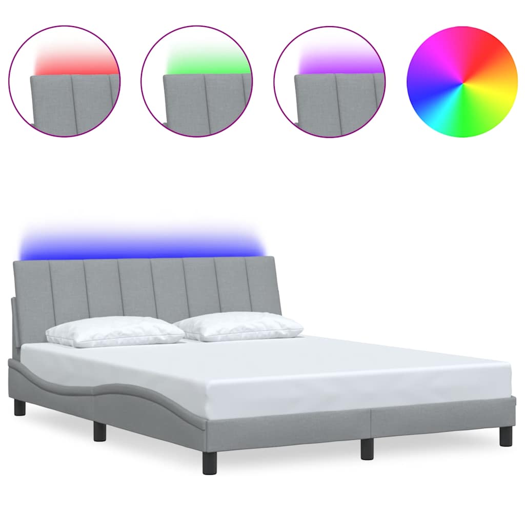 Vidaxl bedframe zonder matras hanko stof lichtgrijs 160x200 cm