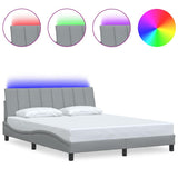 Vidaxl bedframe zonder matras hanko stof lichtgrijs 160x200 cm