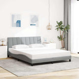 Vidaxl bedframe zonder matras hanko stof lichtgrijs 160x200 cm