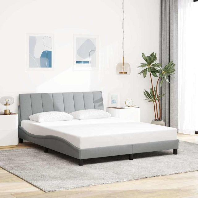 Vidaxl bedframe zonder matras hanko stof lichtgrijs 160x200 cm