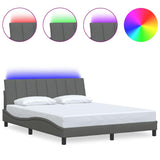 Vidaxl bedframe zonder matras hanko stof donkergrijs 160x200 cm