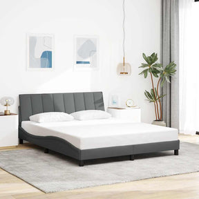 Vidaxl bedframe zonder matras hanko stof donkergrijs 160x200 cm