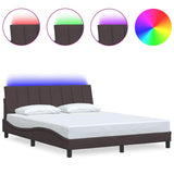 Vidaxl bedframe zonder matras hanko stof donkerbruin 160x200 cm