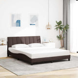 Vidaxl bedframe zonder matras hanko stof donkerbruin 160x200 cm