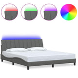 Vidaxl bedframe zonder matras hanko stof donkergrijs 180x200 cm