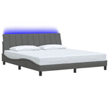 Vidaxl bedframe zonder matras hanko stof donkergrijs 180x200 cm