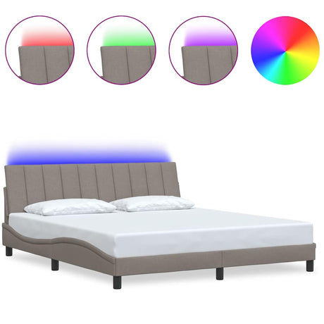 Vidaxl bedframe zonder matras hanko stof taupe 180x200 cm