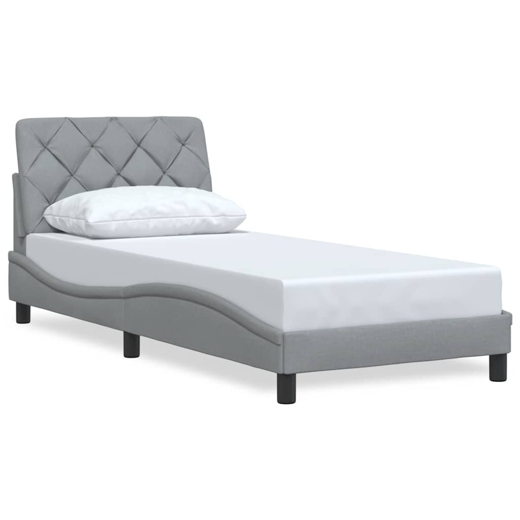 Vidaxl bedframe zonder matras 80x200 cm stof lichtgrijs