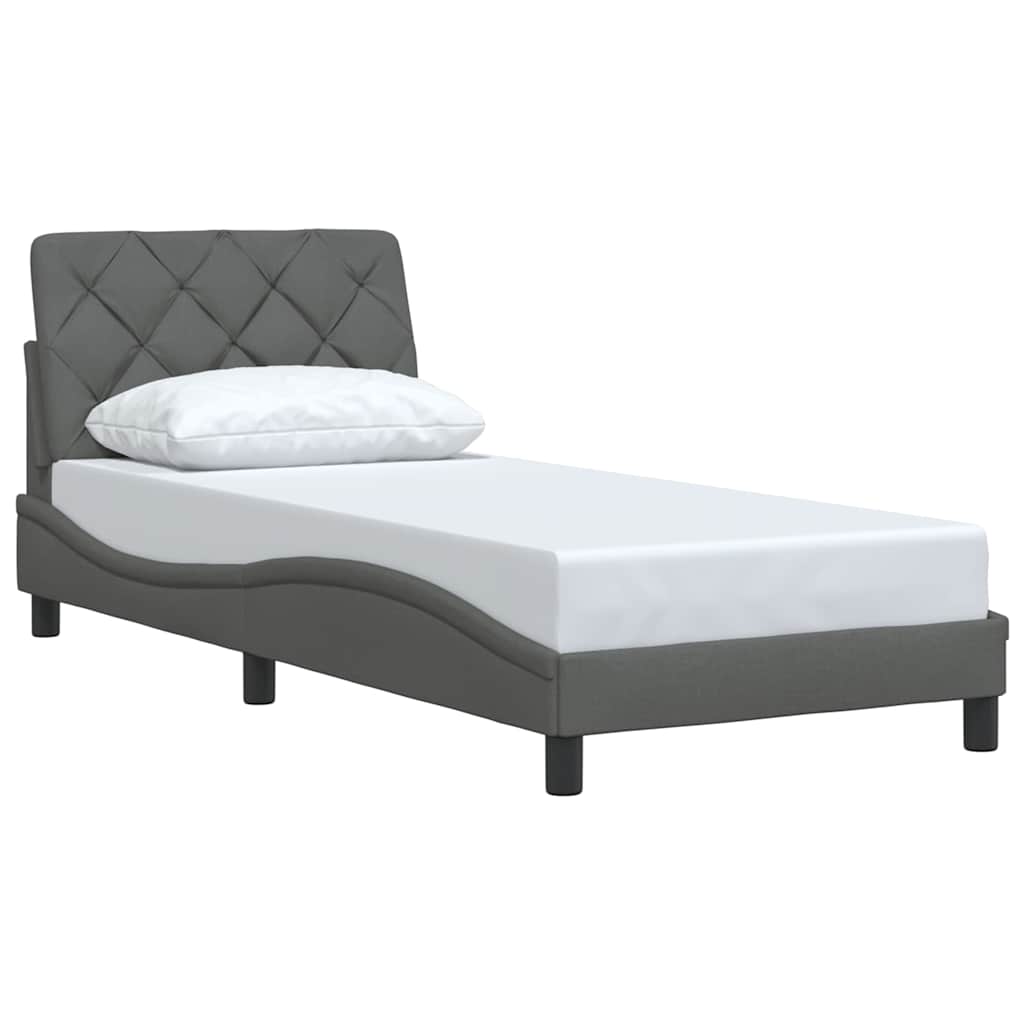 Vidaxl bedframe zonder matras 80x200 cm stof donkergrijs