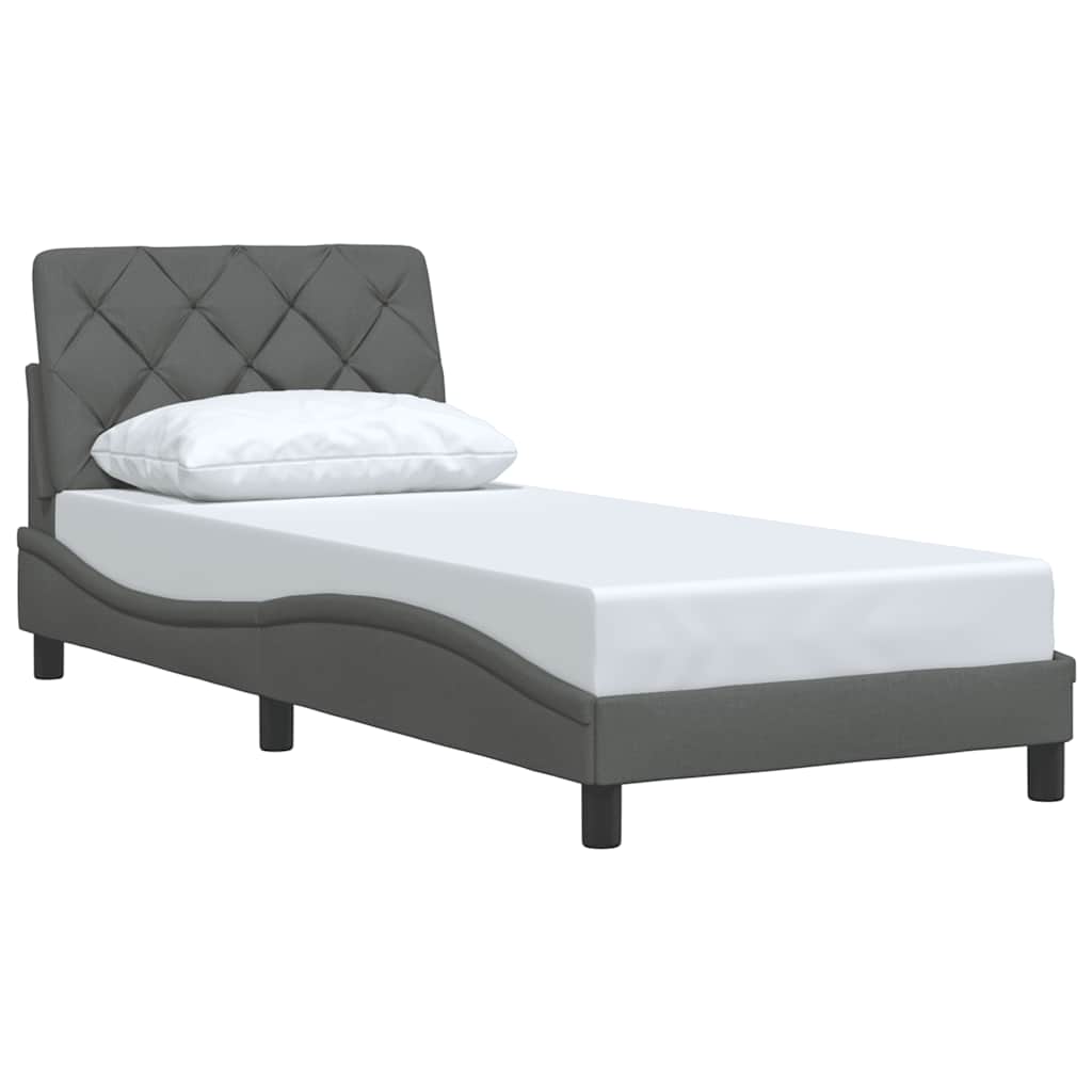 Vidaxl bedframe zonder matras 90x190 cm stof donkergrijs