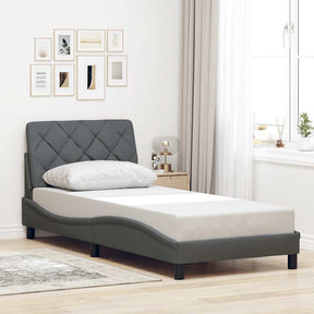Vidaxl bedframe zonder matras 90x190 cm stof donkergrijs