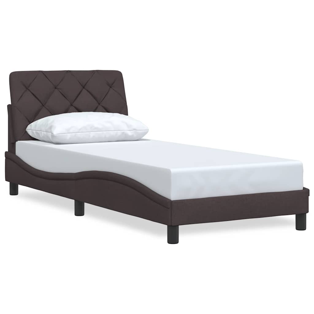 Vidaxl bedframe zonder matras 90x190 cm stof donkerbruin
