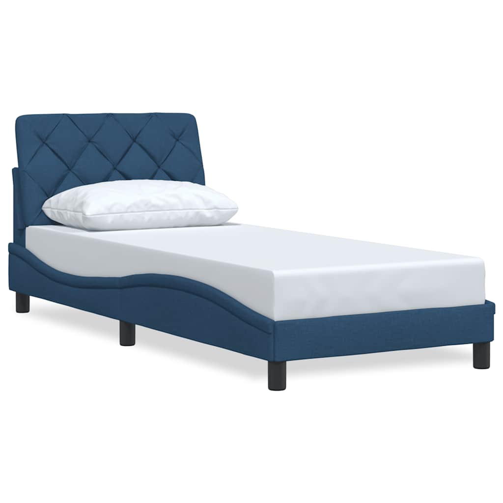 Vidaxl bedframe zonder matras 90x190 cm stof blauw