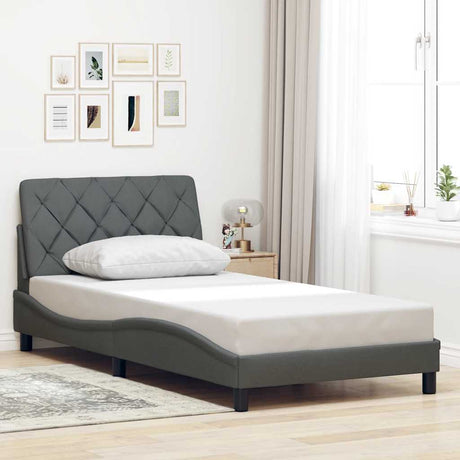 Vidaxl bedframe zonder matras 100x200 cm stof donkergrijs