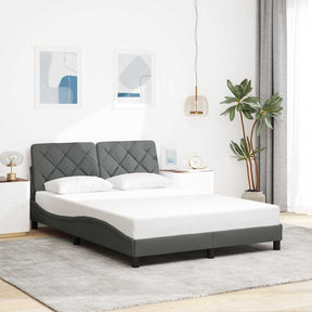 Vidaxl bedframe zonder matras 120x200 cm stof donkergrijs